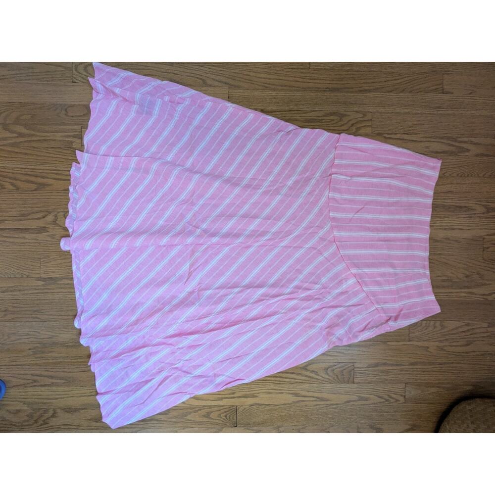 ZARA NWT Women's XL Skirt Maxi Asymmetrical Linen Pink - Picture 3 of 8